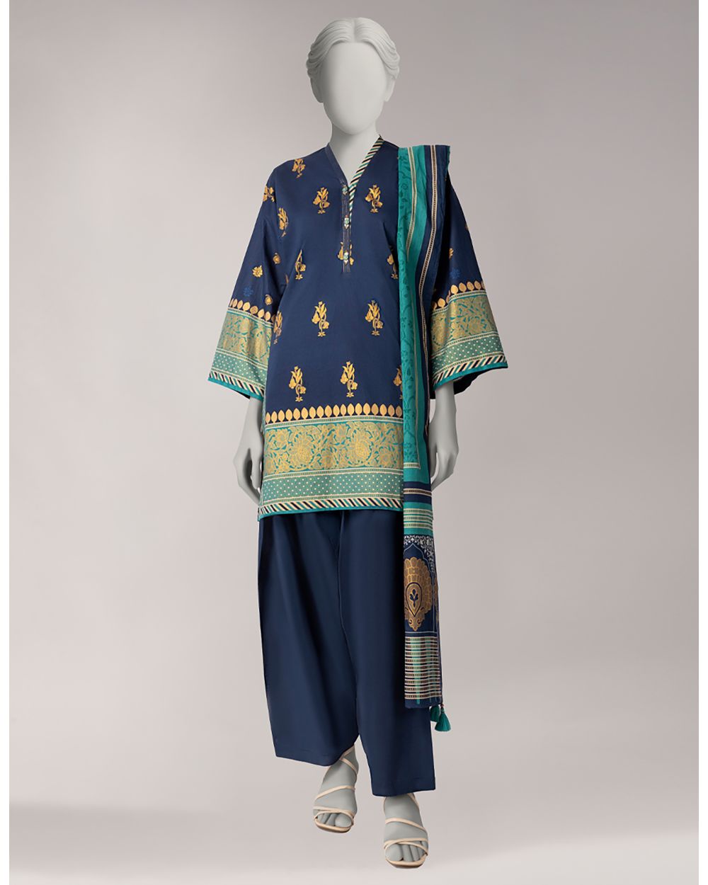 JLAWN-S-26-1090 GOLD JAMDANI-2