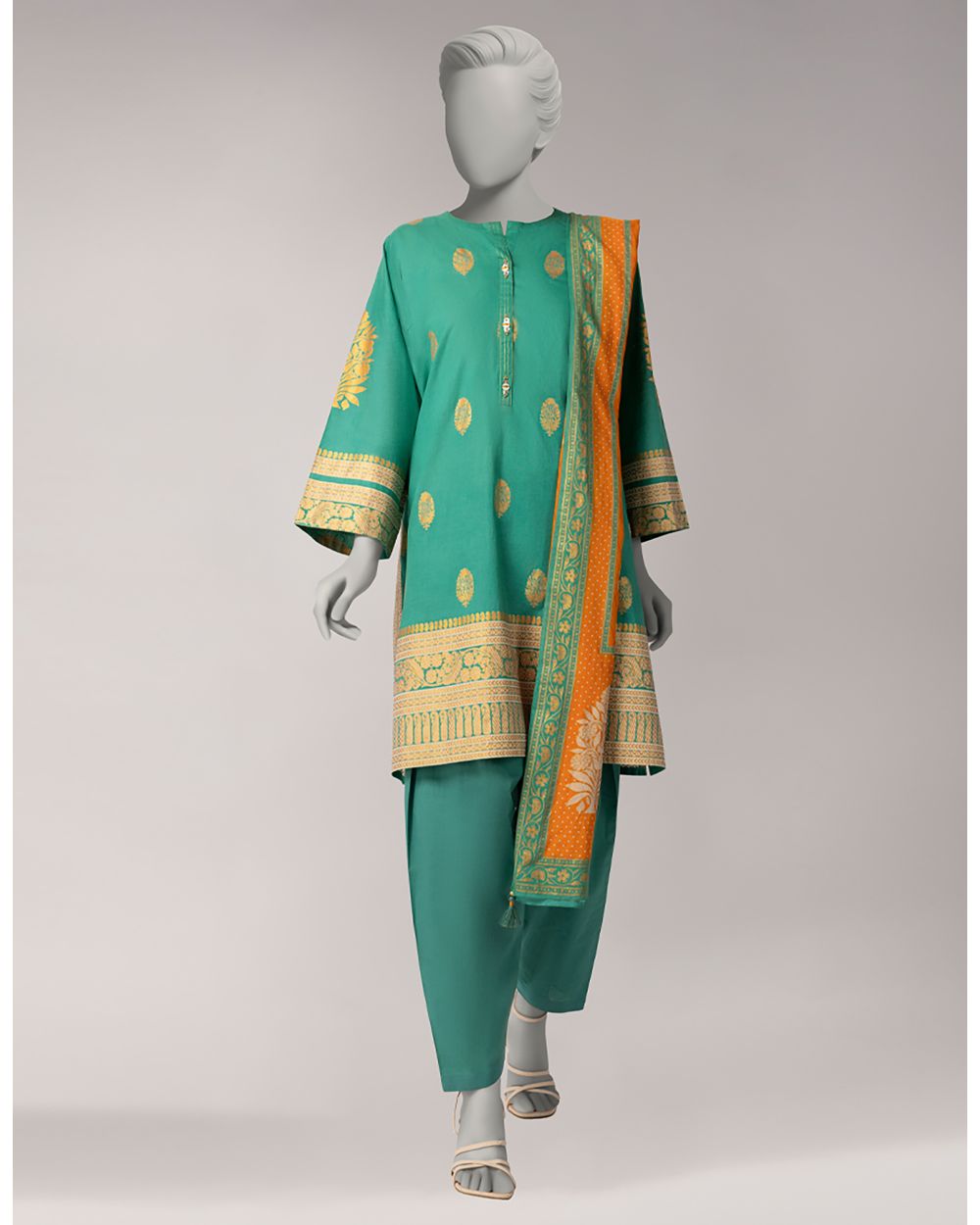 JLAWN-S-26-1093 GOLD JAMDANI-5